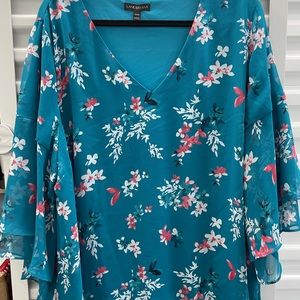 Lane Bryant blue flower blouse
